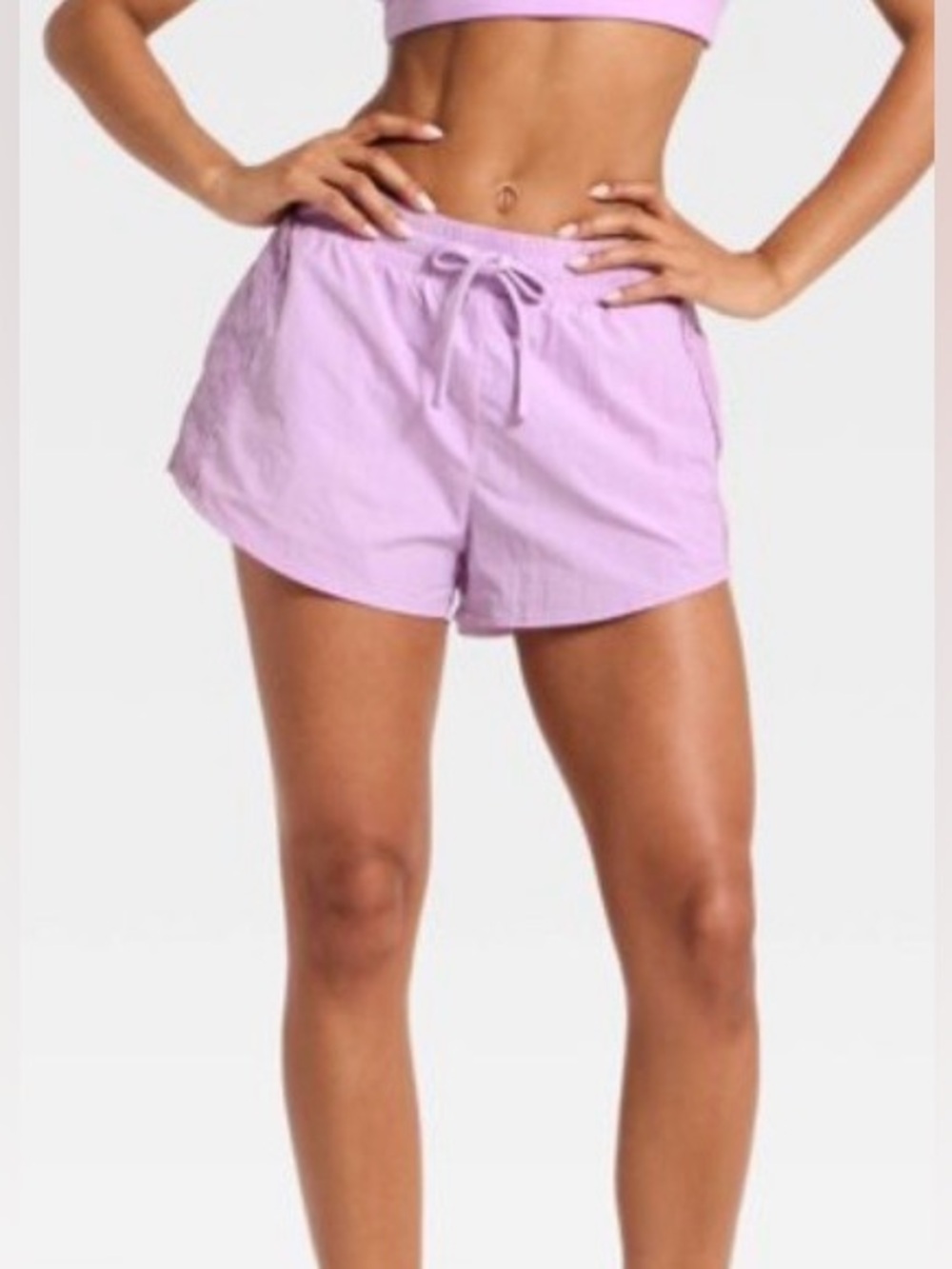 Joy Lab Medium New Lavender Lace-Trim Athleisure shorts- Women